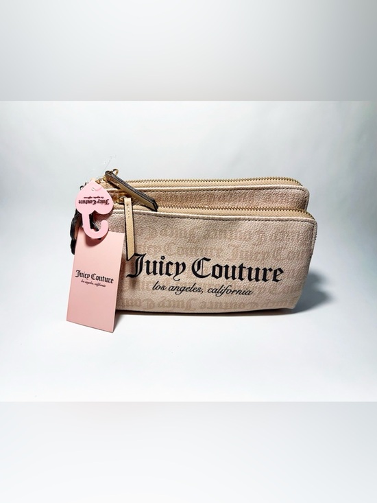 Juicy Couture Handbags - Juicy Couture Heritage Gothic Logo Double Zip Wallet Wristlet Pouch Clutch NWT